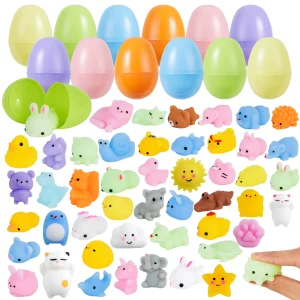 48 Pieces of Pre-filled Easter Eggs Containing Mochi Squishy Toys