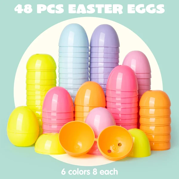 48Pcs Pastel Easter Egg Shells 2.3in