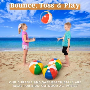 Bizzy-me 4Pcs Inflatable Beach Balls 20in