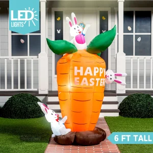 6ft Easter Inflatable Carrot and Bunny