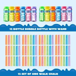 84Pcs Sidewalk Chalk Bubble Bottles
