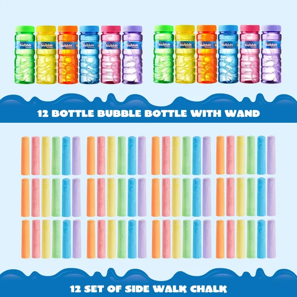 84Pcs Sidewalk Chalk Bubble Bottles