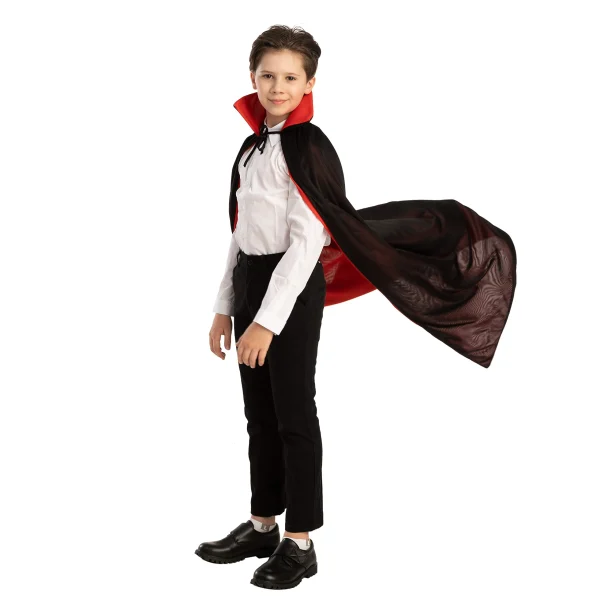 Adult Child Unisex Vampire with Cape and Tattoo Scar