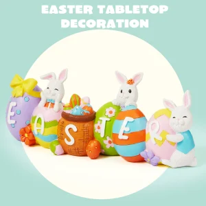 Easter Bunny Eggs Resin Centerpiece Decor with The Word