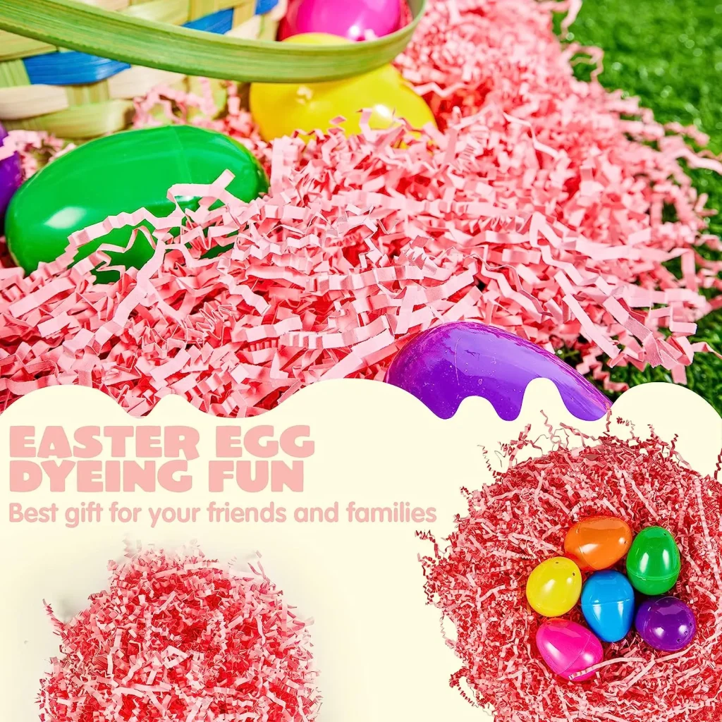JOYIN 12Oz Easter Grass 6 Colors Recyclable Paper Shred for Easter