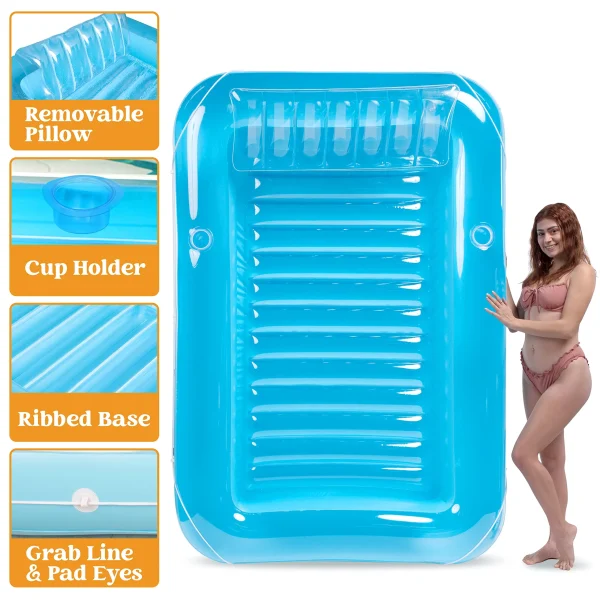 Sloosh-XL Inflatable Tanning Pool Lounge Float, 85