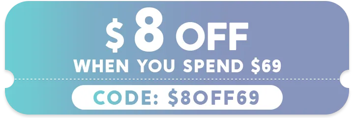 $8 off with $69+