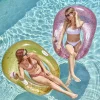 2Pcs Glittering Inflatable Pool Float, 51” x 41”, Yellow and Pink