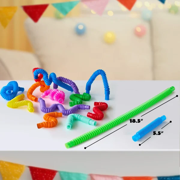 36Pcs Pop Tubes Toy, 9 Colors