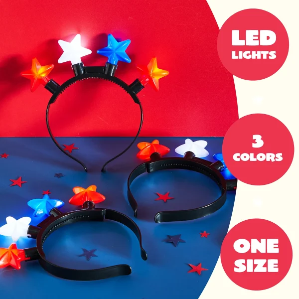 3Pcs Patriotic LED Headbands