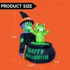 5ft Inflatable Witch With Frog and Cauldron
