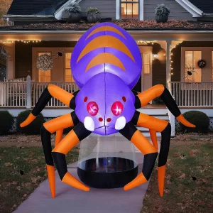 8ft Floating Spider with Creepy Legs LED Halloween Inflatable