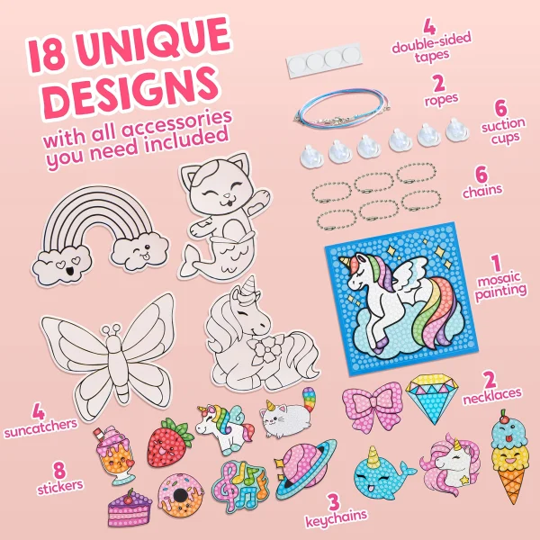 Unicorn Kids Water Bottle Diy Craft Kit Diamond Stickers Decor