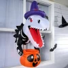 4.5ft Inflatable Dinosaur with Pumpkin Candy Holder