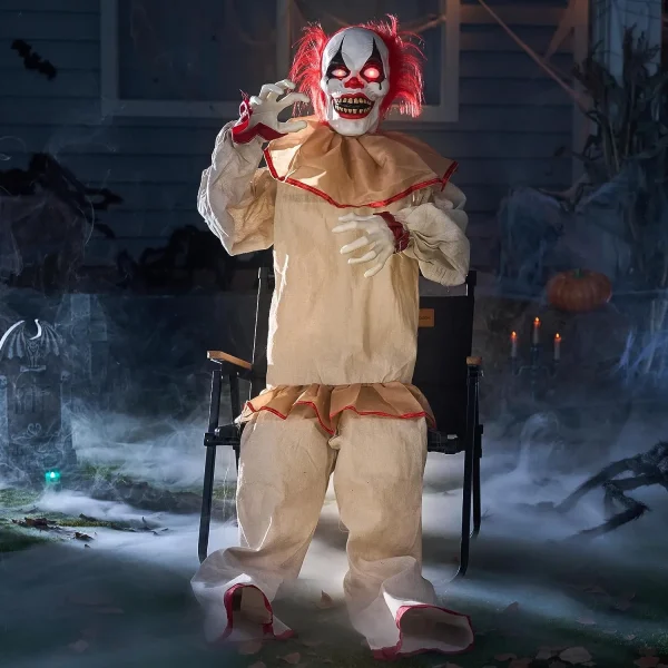60in Light-Up Halloween Animated Sitting Clown