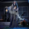67" Light-Up Standing Grim Reaper Halloween Animated Decoration