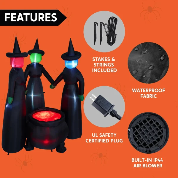 Best 6ft Halloween Inflatable Witches Cauldron
