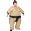 Black Belt Sumo Inflatable Suit Hat Air Pump Power Bank for Halloween Costume Set