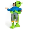 Green Alien Light-up Deluxe Inflatable Costume with Air Pump Power Bank