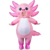 Pink Full Body Axolotl Inflatable Costume