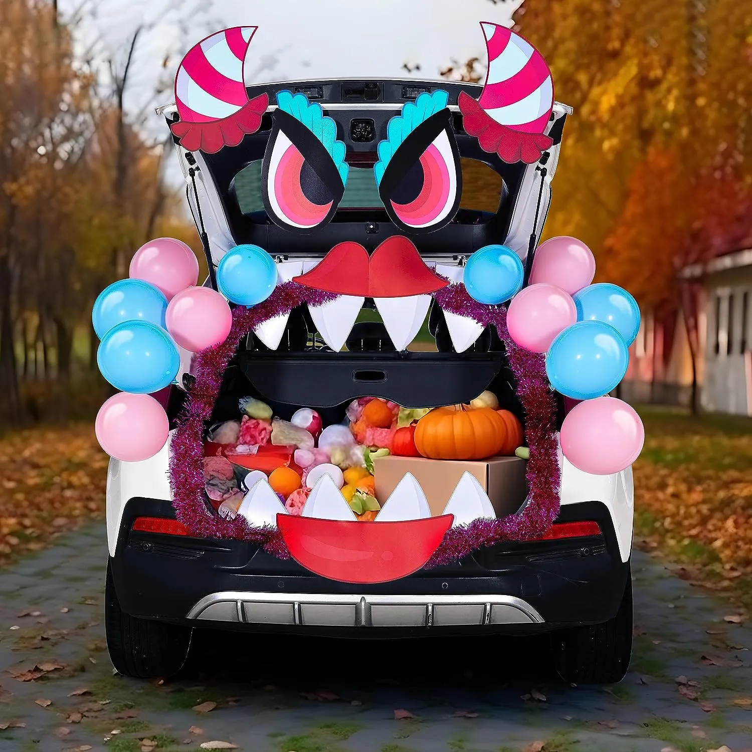 2023 Halloween Ghost Car Decor Pink Auto Interior Accessories Cute
