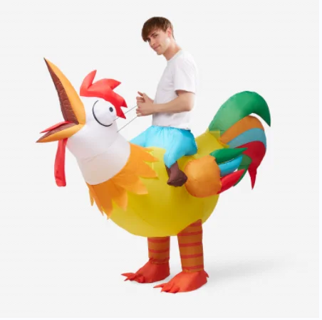 Ride-on rooster funny inflatable costumes