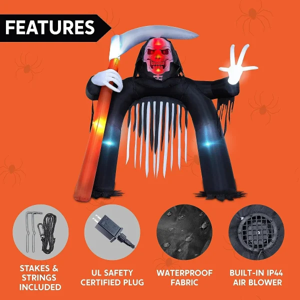 Best 10.5ft Grim Reaper Archway Inflatable Decoration