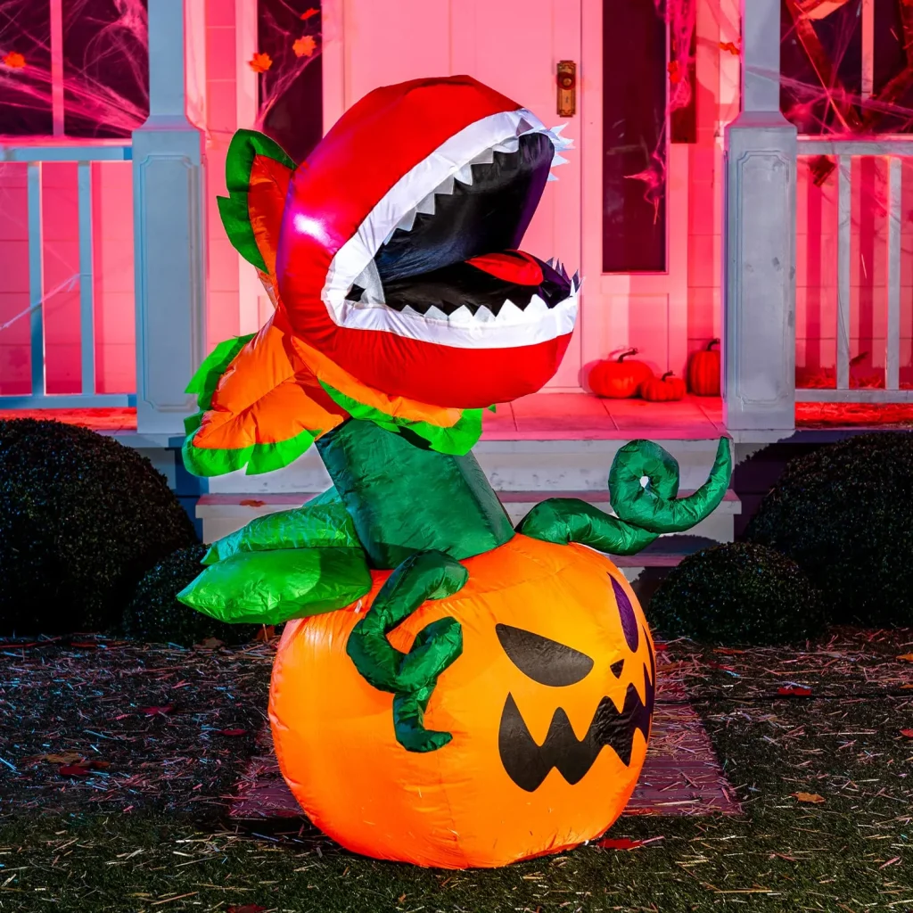 inflatable-piranha-flower-on-pumpkin
