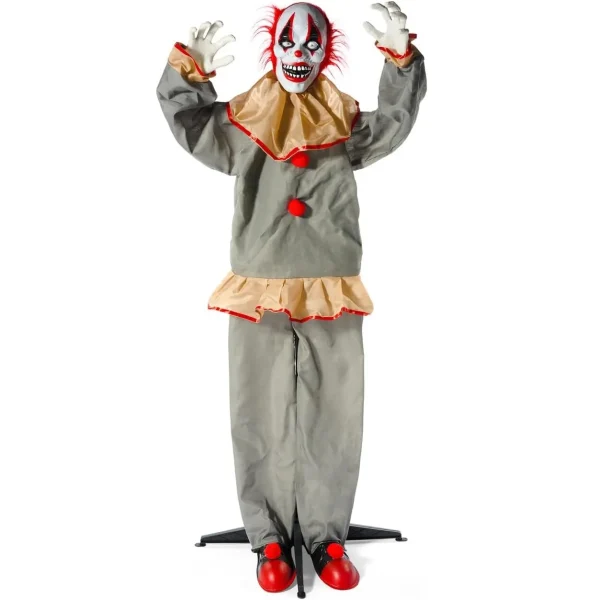 Halloween Animated Standing Clown Decoration 60in