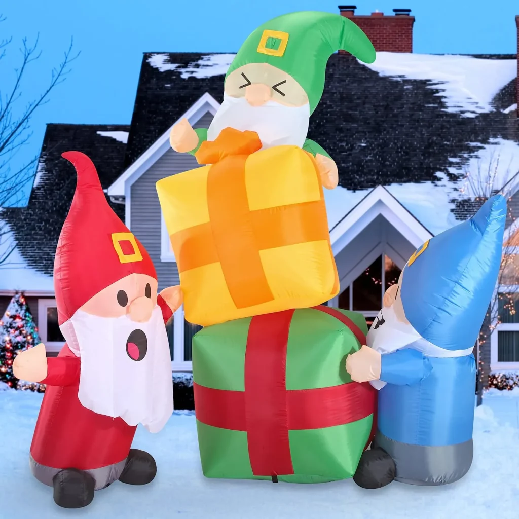 3 christmas gnome inflatable