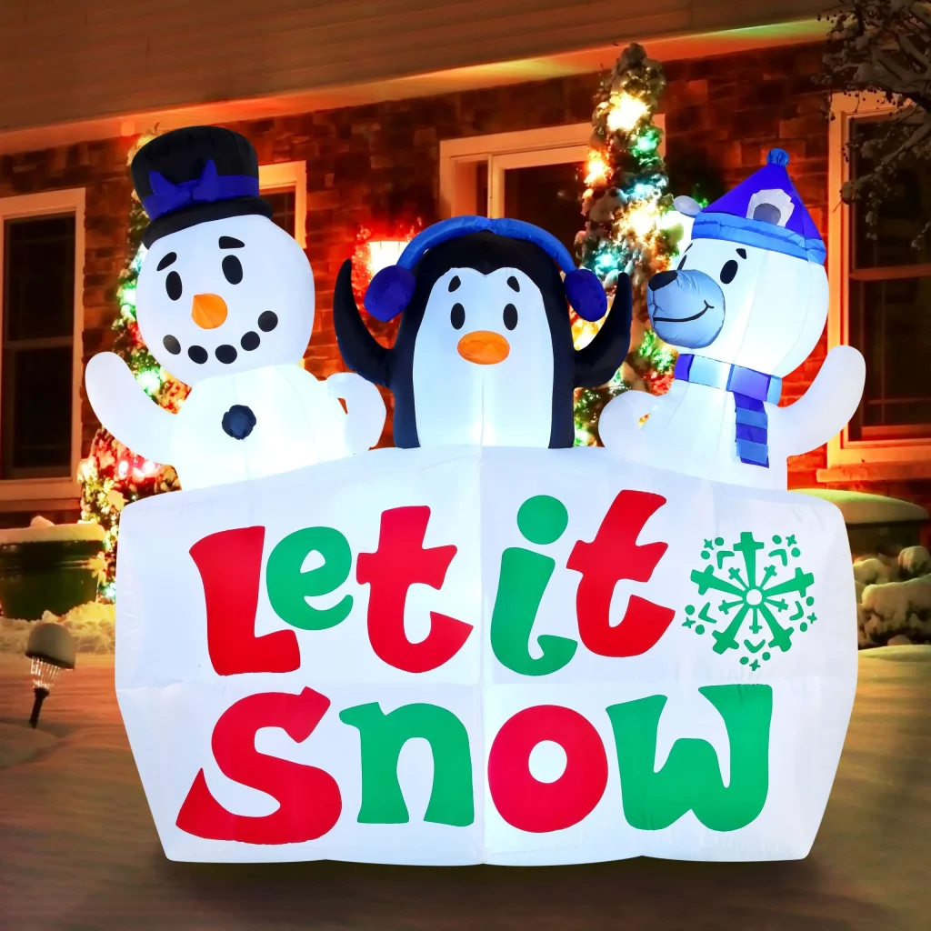 Let it snow sign christmas inflatable decor