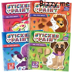 Bizzy-me 4pcs Kids Sticker Painting Books