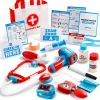 16Pcs Kids Doctor Pretend Play Medical Kit with Bag