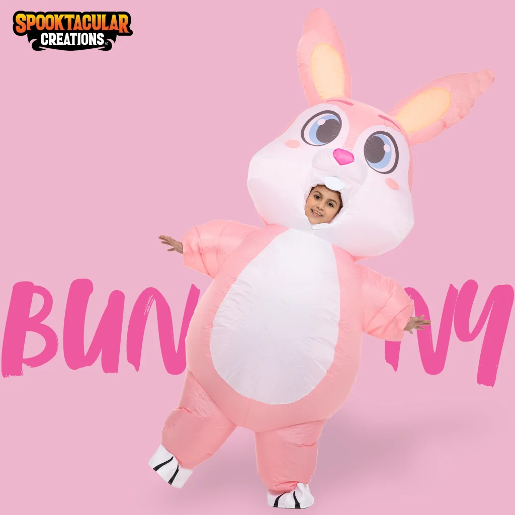 Easter pink bunny inflatable costumes kid