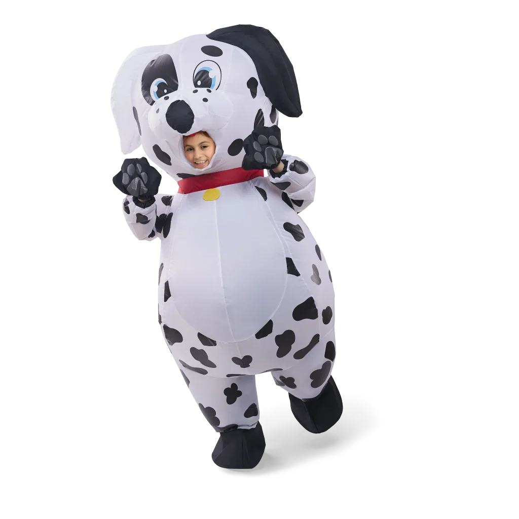 Black and white dalmatian dog child