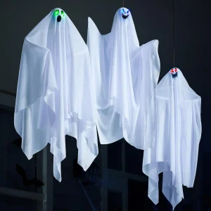 3pcs Halloween Light Up Hanging Ghost Decoration 35.4in