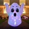5ft Tall Halloween Inflatable Ghost with Rotating Colorful Lights