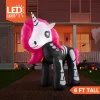 6ft Halloween Skeleton Unicorn Inflatable with LEDs