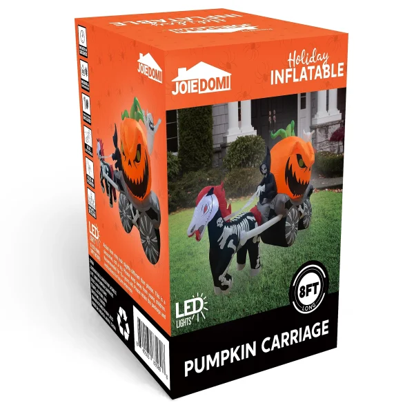 Best 8ft Halloween Carriage Inflatable Grim Reaper Pumpkin