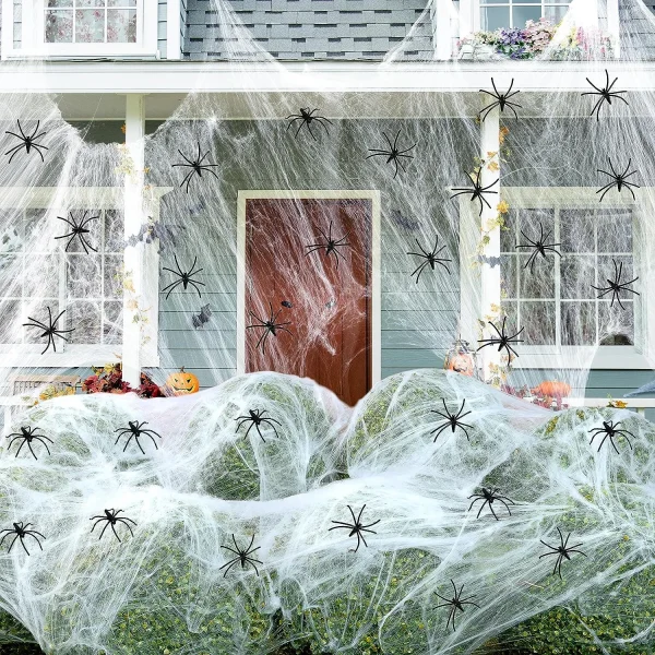 900 sqft Halloween Spider Web Decorations with Extra 40 Fake Spiders