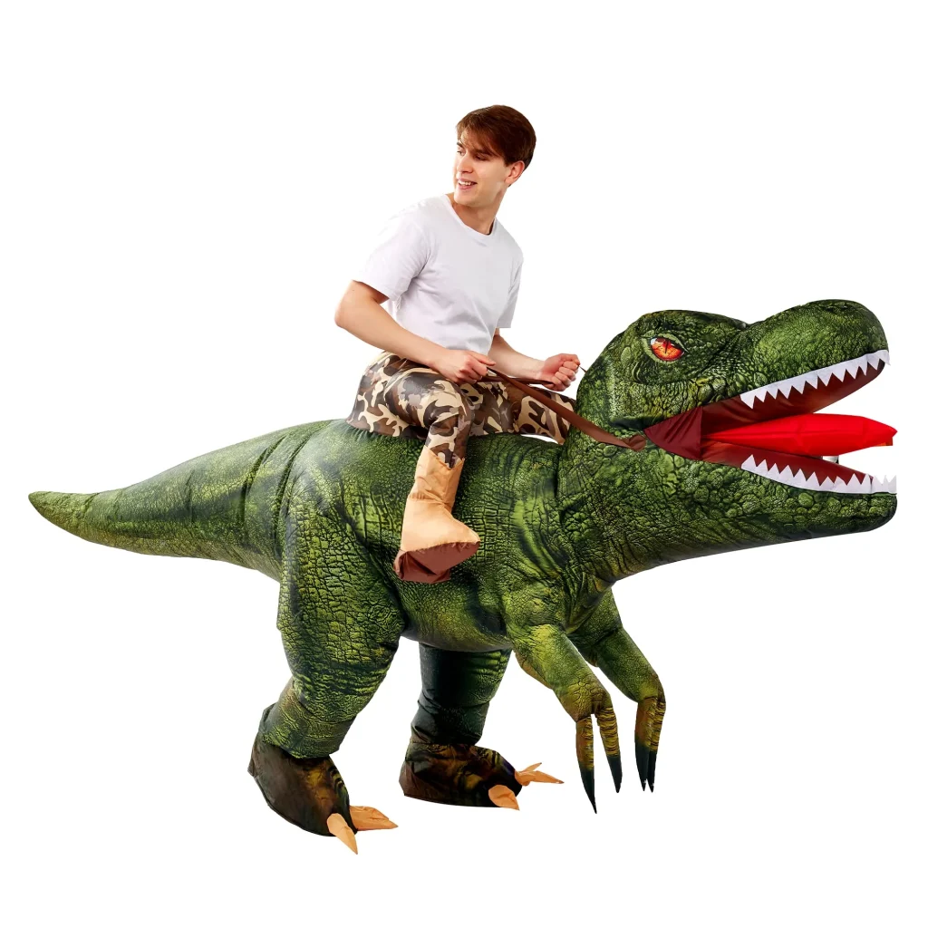 Green Riding Dinosaur Costume Adult