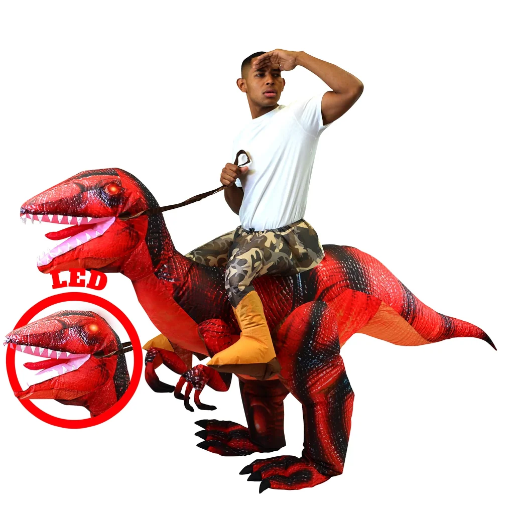 Red Adult Inflatable Dinosaur Costume