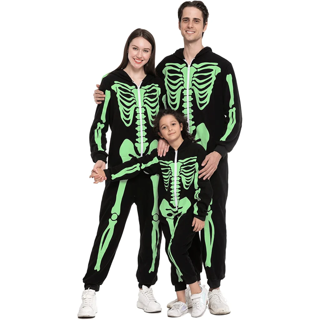 Black and Green Family Skeleton Costumes