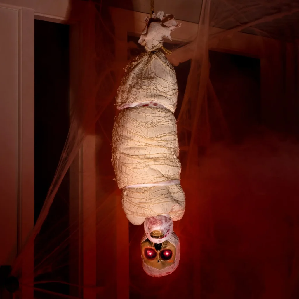 Animated hanging corpse Halloween decoration