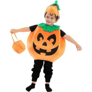 Kids Halloween Pumpkin Costume with Toy Basket