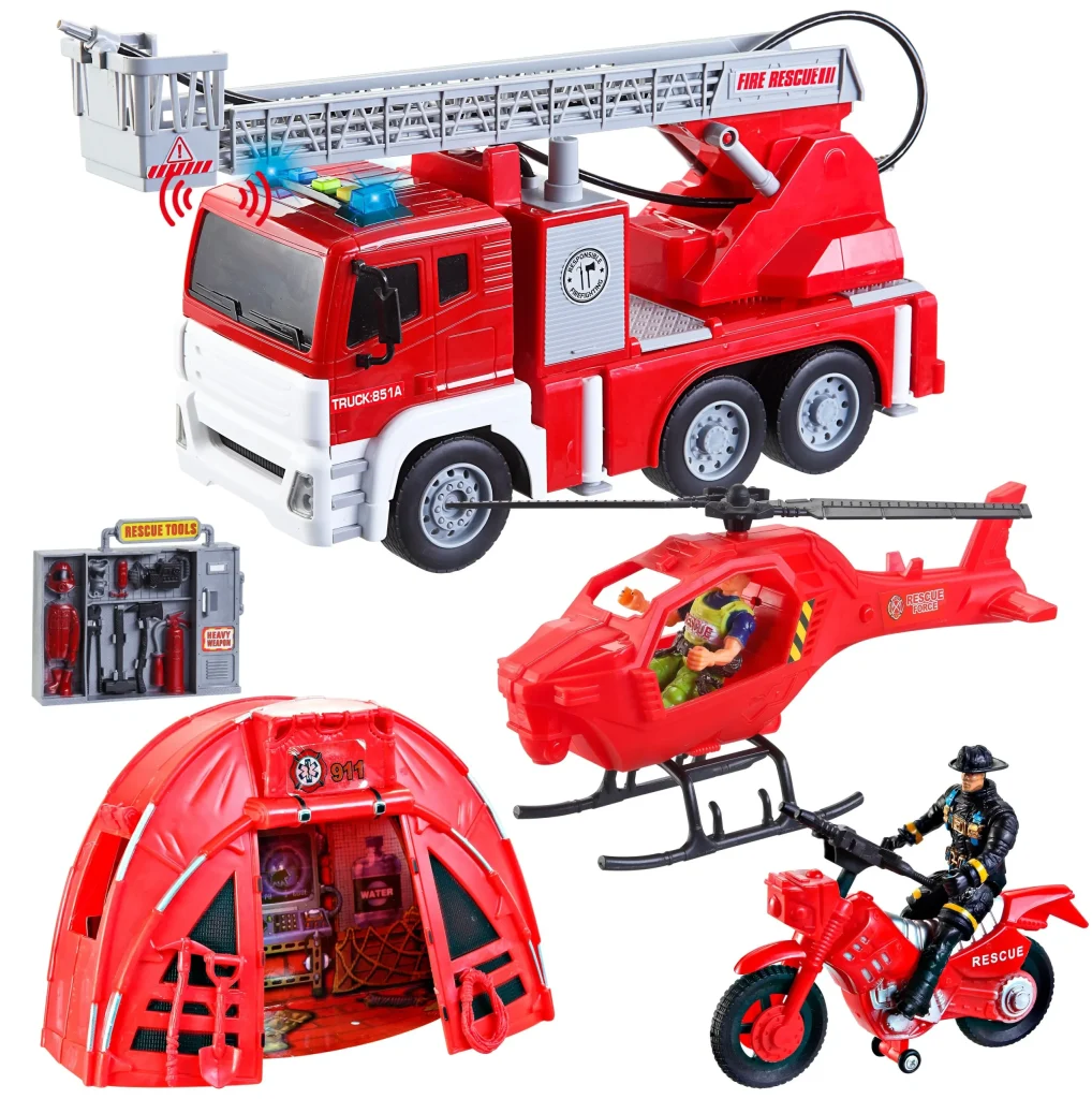 Fire truck and station toy