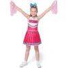 Kids Halloween Pink Cheerleader Costume wit Accessories