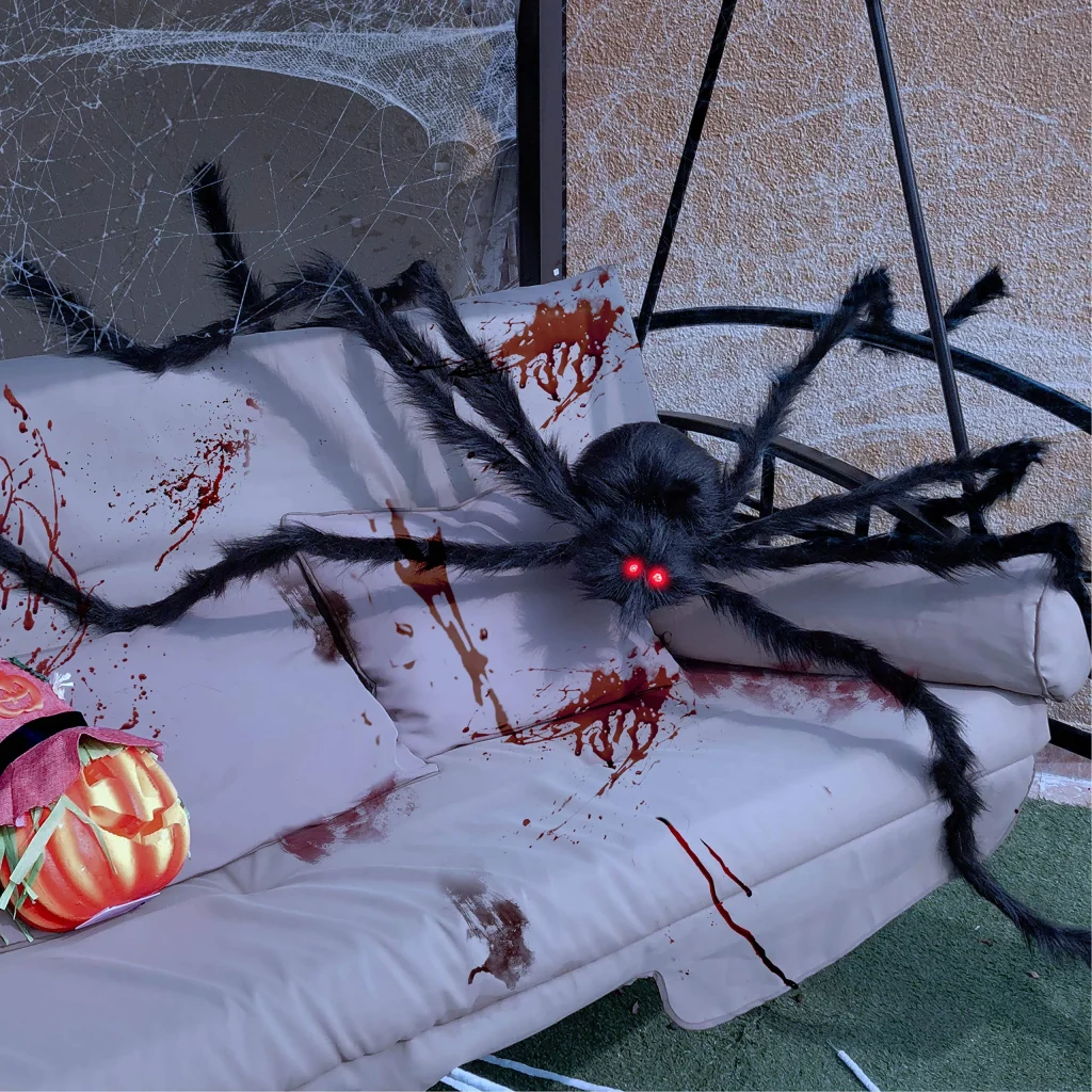 Giant Spider Decoration with LED Eyes