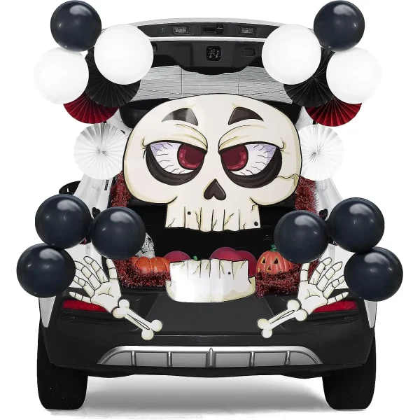 Halloween Trunk or Treat Car Decorations Kit with Skeleton Design