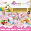 145pcs Birthday Party Supplies Unicorn with Banner